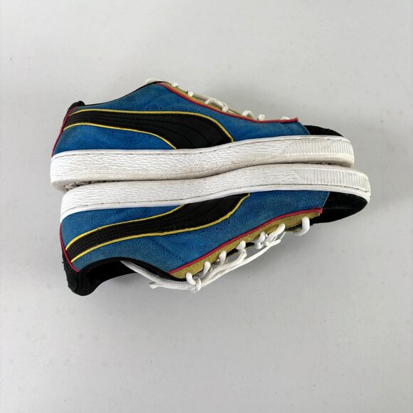 Puma SmileyWorld Suede Kids Sneakers Size 7 C Royal Blue Gold Shoes 384928-01 - Picture 5 of 11